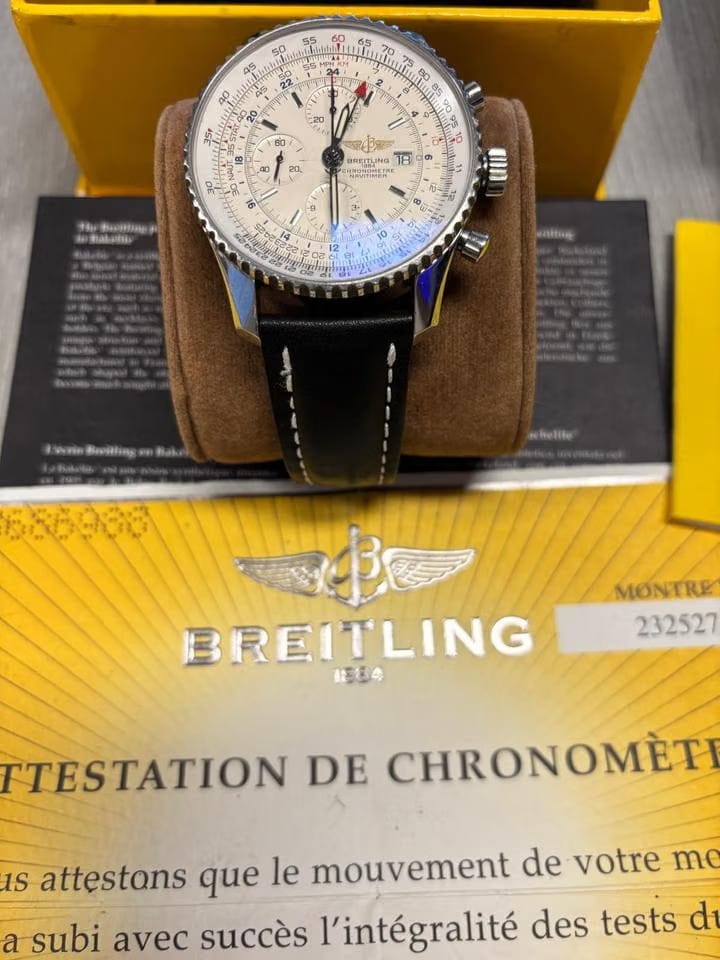 Breitling Navitimer Worldv.v. nieuwe zwarte originele Breitling band
