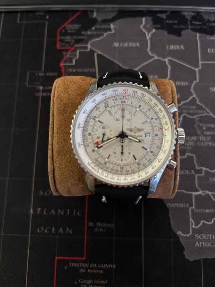 Breitling Navitimer Worldv.v. nieuwe zwarte originele Breitling band