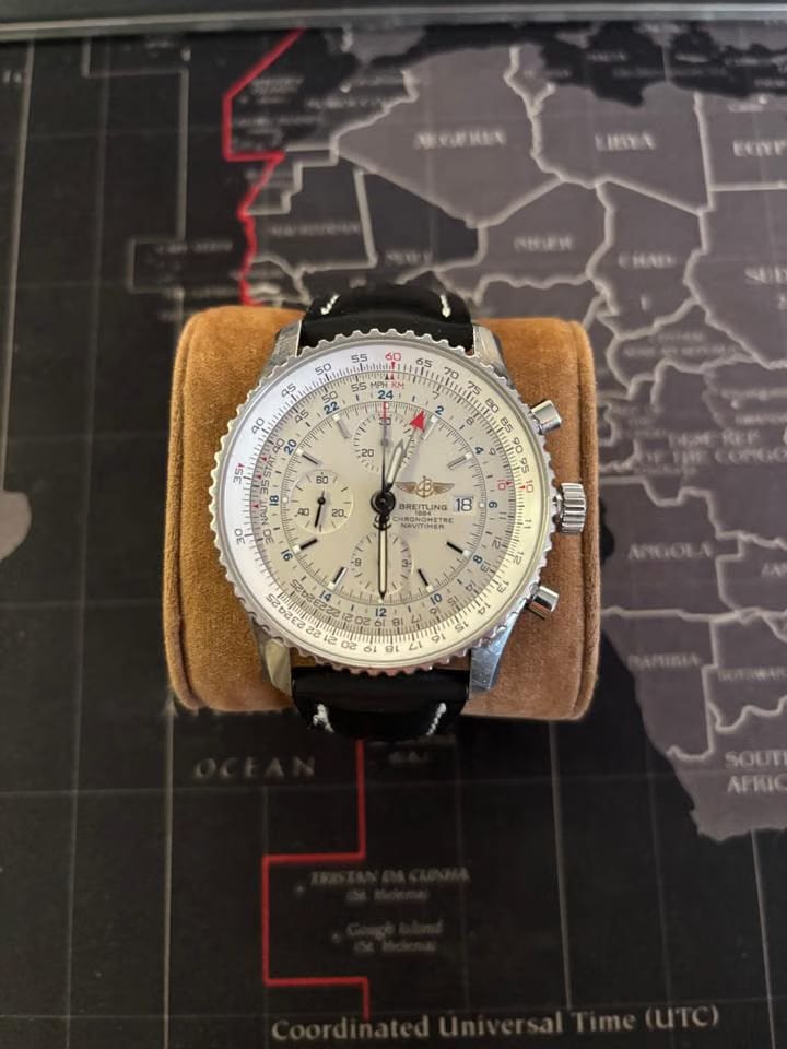 Breitling Navitimer Worldv.v. nieuwe zwarte originele Breitling band