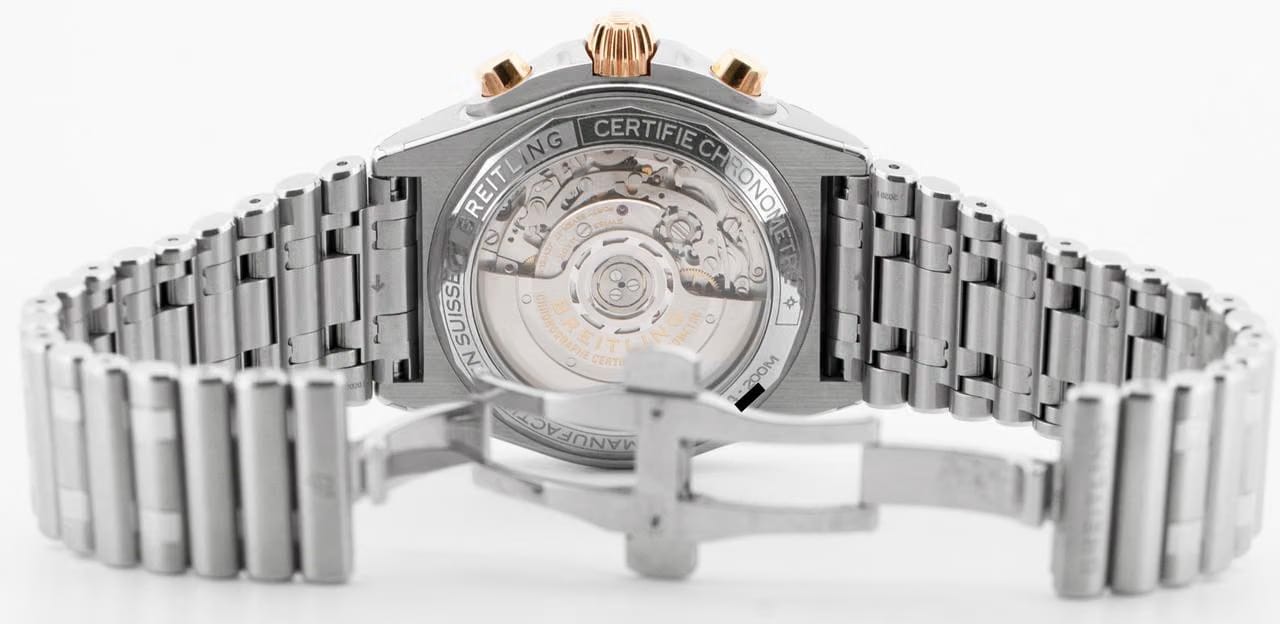 Breitling Chronomat 42 NEW PAPERS Breitling Chronomat B01 Silver Two-Tone Gold Steel 42mm IB0134 BOX