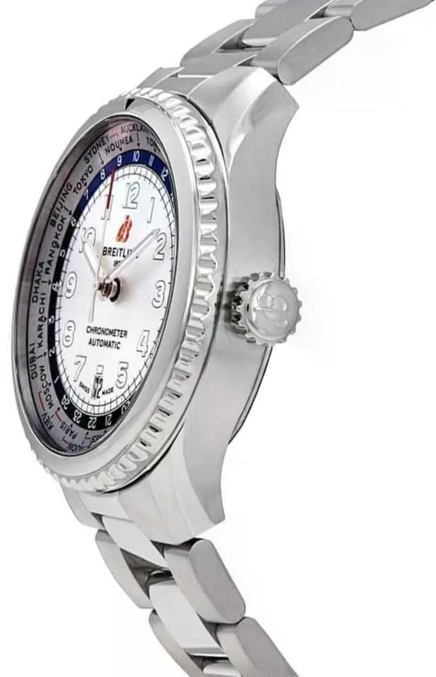 Breitling Aviator 8 Navitimer Aviator 8 B35 Automatic Unitime 43mm Silver Dial Men's Watch AB3521 U01 G1 A1 Complete Full Set