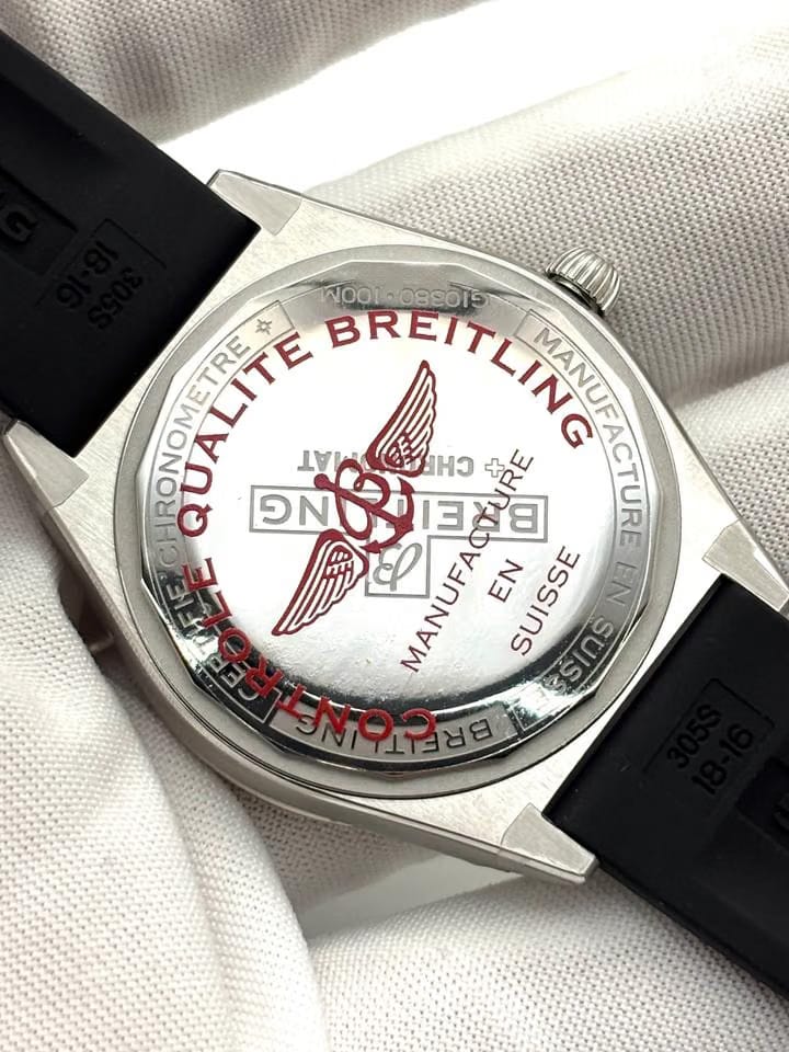Breitling Chronomat 36 Unworn Chronomat Automatic 36mm Ice Blue Dial Diamond Bezel Strap G10380 Box & Papers