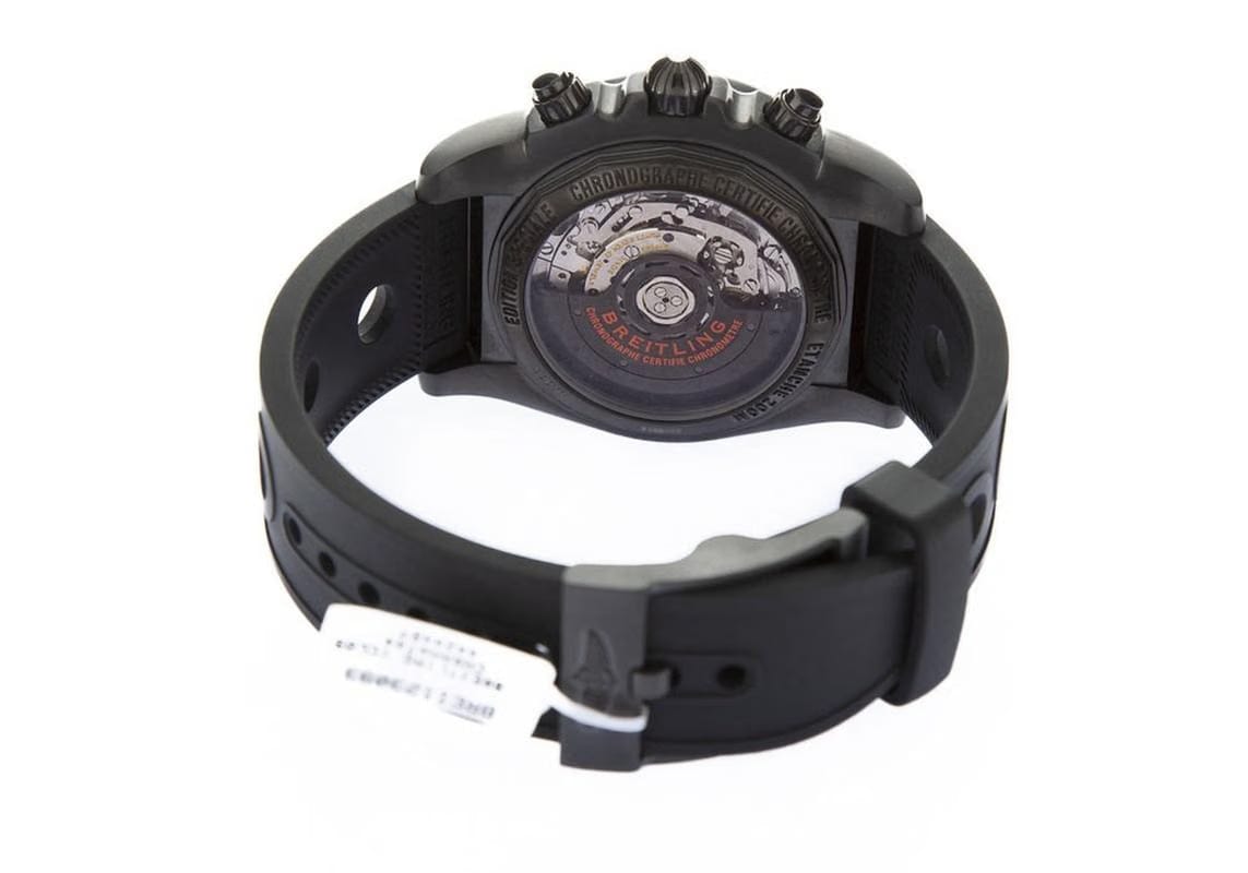 Breitling Chronomat 44 Raven44mm Raven Steel Case Black Dial Black Rubber Strap MB0111 C2/BD07 NEW - Warranty start: 2021