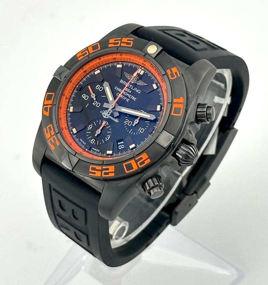 Breitling Chronomat 44 Raven UNWORN Black Case Orange Chronomat 44 Raven