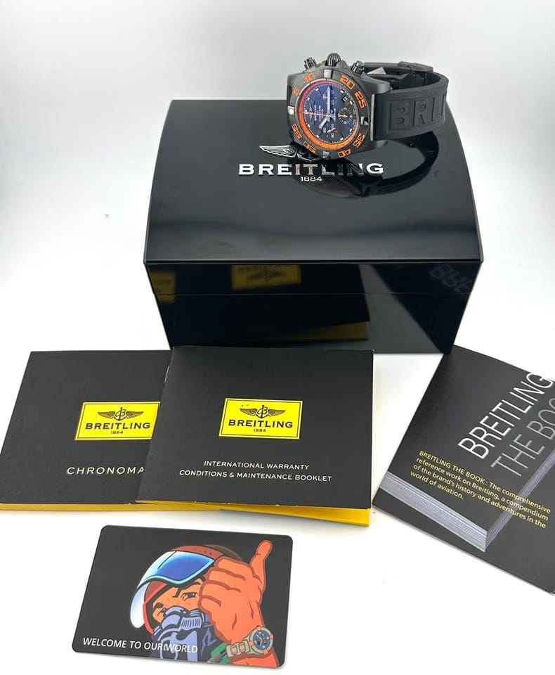 Breitling Chronomat 44 Raven UNWORN Black Case Orange Chronomat 44 Raven