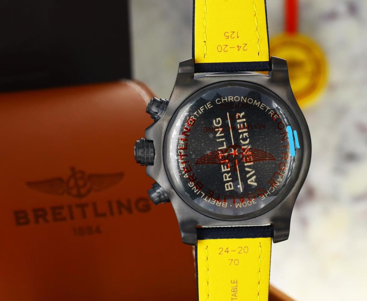 Breitling Super Avenger Chronograph 48mm Night Mission Blue Dial - DLC Titanium on Strap