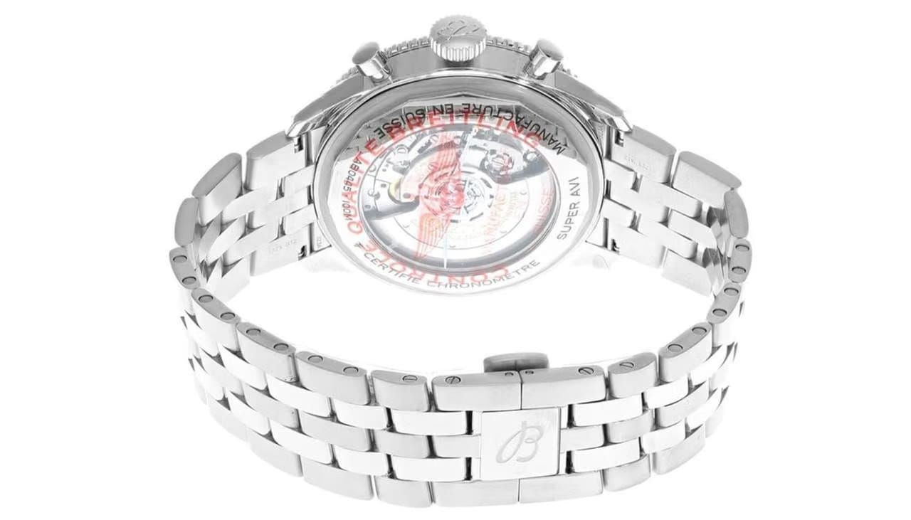 Breitling Super Avi Curtiss Warhawk Stainless Steel Green Dial Men's Watch AB04452 A1 L1 A1 Complete Full Set