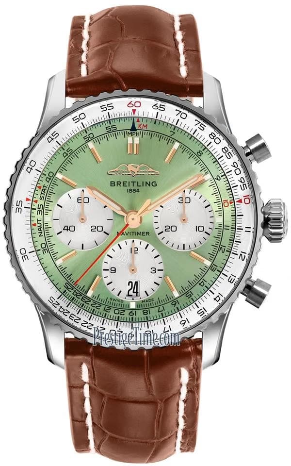 Breitling Navitimer 1 B01 Chronograph Mint green dial 41mm AB0139211 L1 P1