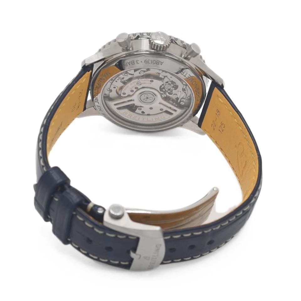 Breitling Navitimer 1 B01 Chronograph Automatic Blue Leather Strap Watch AB0139