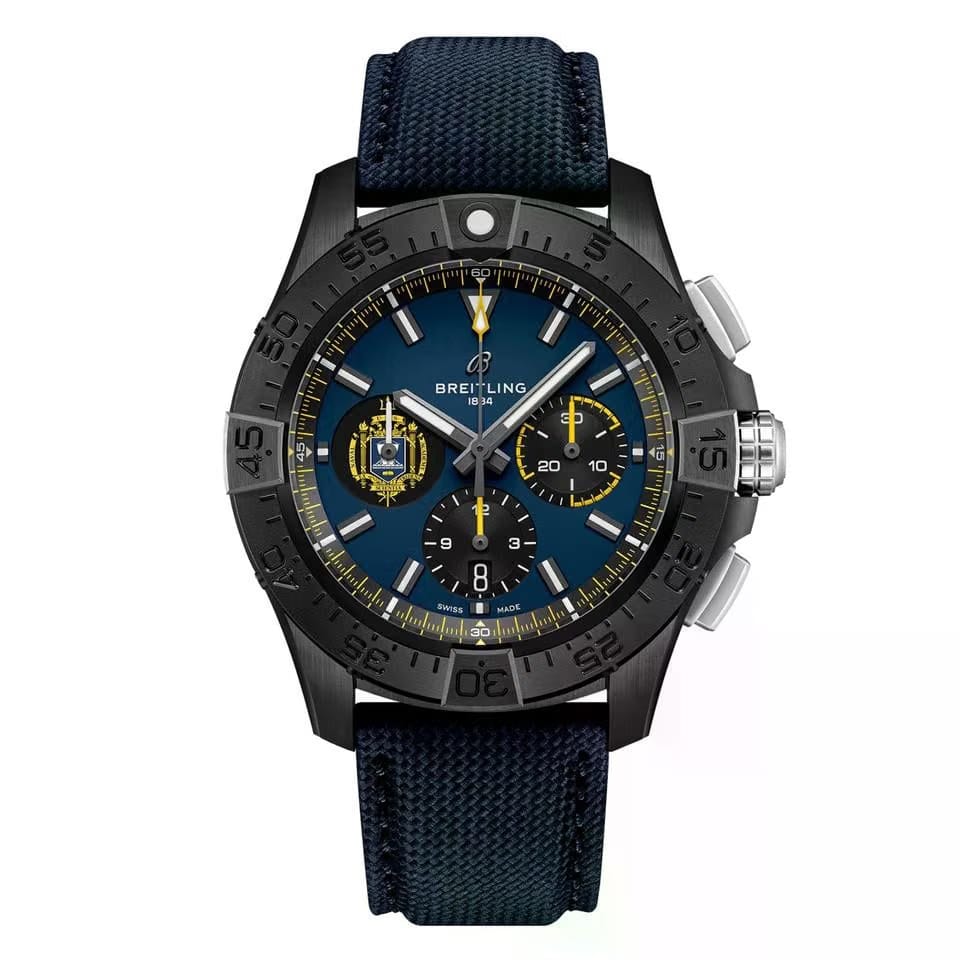 Breitling Avenger Night Mission Us Naval Academy Avenger B01 Chronograph Blue Dial SB01474 A1 C1 X1 1/4th second 30 minutes 12 hours