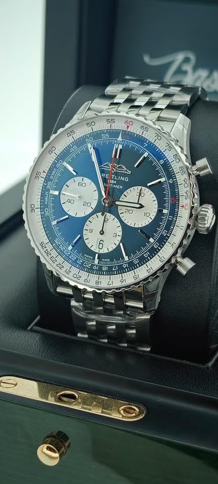 Breitling Navitimer 1 B01 Chronographbasel one Navitimer B01 Chronograph 46 steel strap blue dial