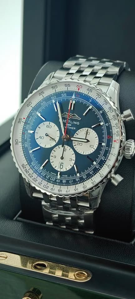 Breitling Navitimer 1 B01 Chronographbasel one Navitimer B01 Chronograph 46 steel strap blue dial