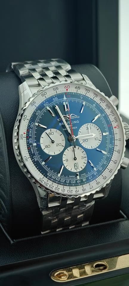 Breitling Navitimer 1 B01 Chronographbasel one Navitimer B01 Chronograph 46 steel strap blue dial