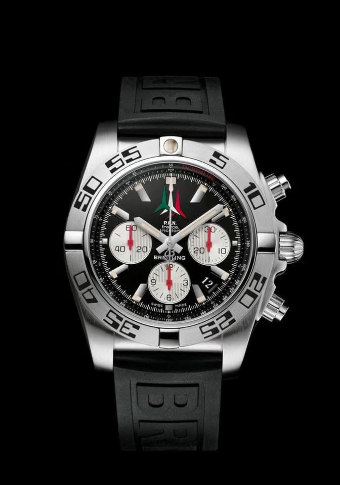 Breitling Chronomat 44 Frecce Tricolori Italian Air Force Limited Edition Rare Chronograph AB0110
