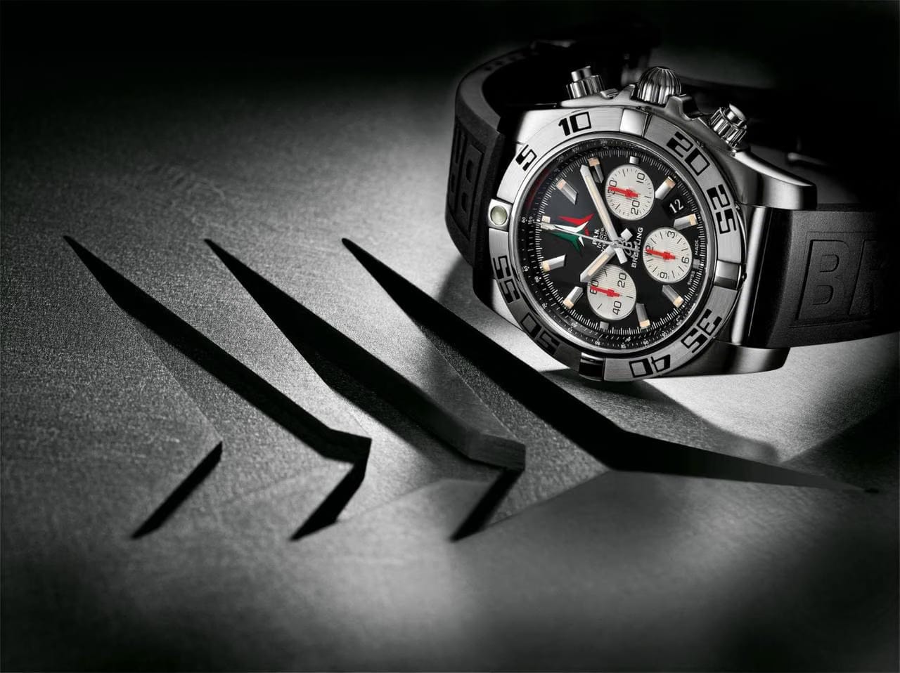 Breitling Chronomat 44 Frecce Tricolori Italian Air Force Limited Edition Rare Chronograph AB0110
