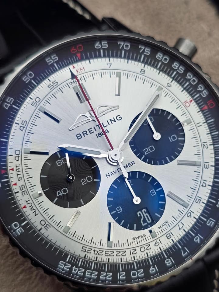 Breitling Navitimer 1 B01 Chronograph43mm AB0138241 G1 P1 Leather Bracelet Unworn/New Condition Full Set 4-2026