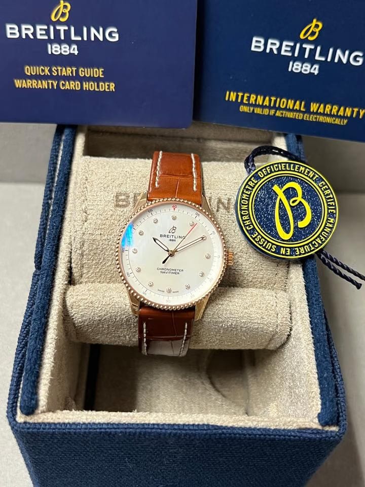 Breitling Navitimer32 | NEU/Fullset/Sticker | 18kt. Gold | Diamanten Zifferblatt