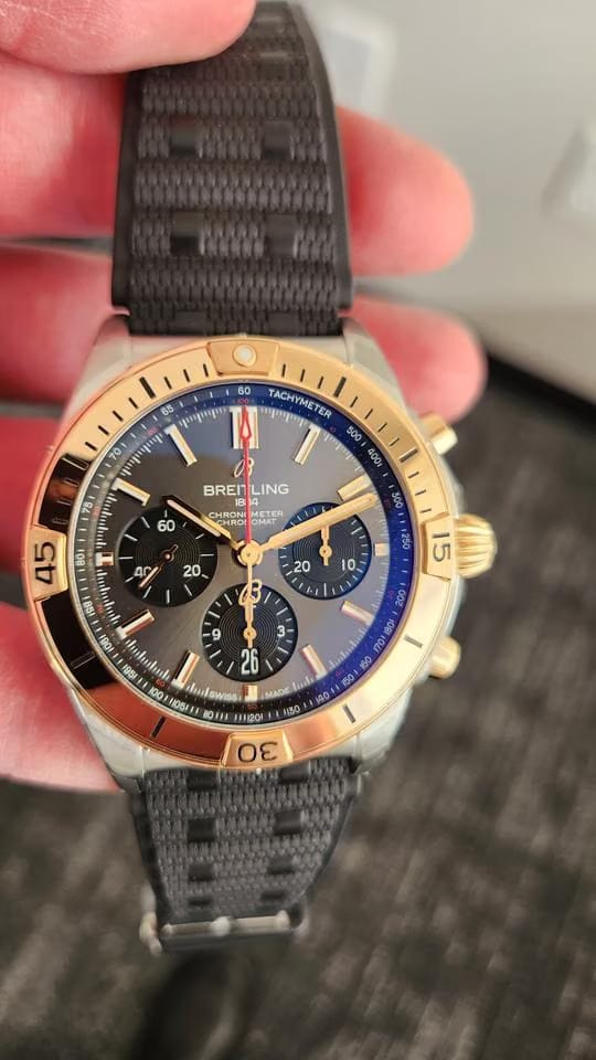Breitling Chronomat 42 B01 Rose Gold Bezel 42mm Mens Watch NEW UNWORN FULL SET
