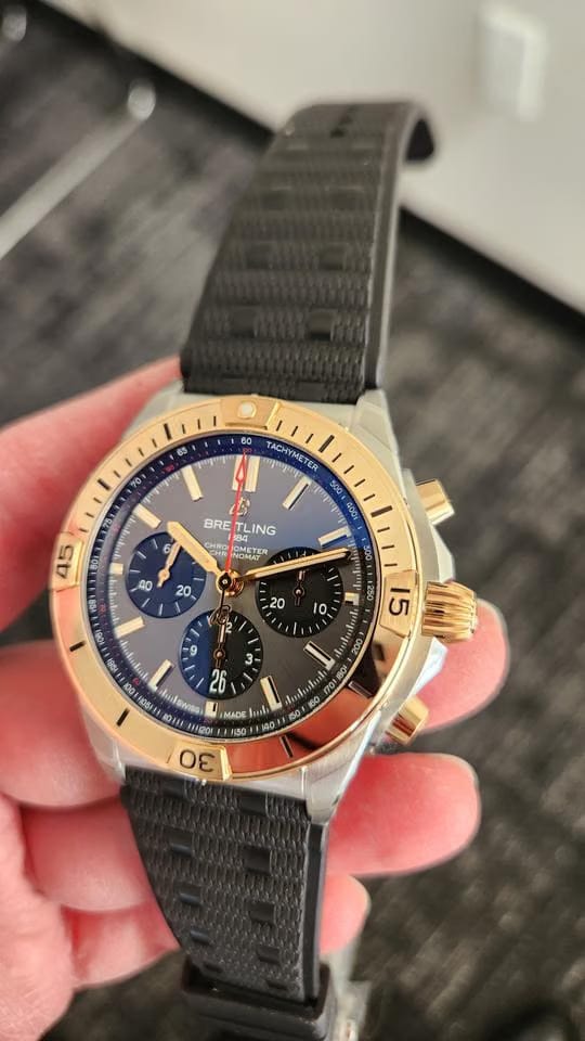 Breitling Chronomat 42 B01 Rose Gold Bezel 42mm Mens Watch NEW UNWORN FULL SET