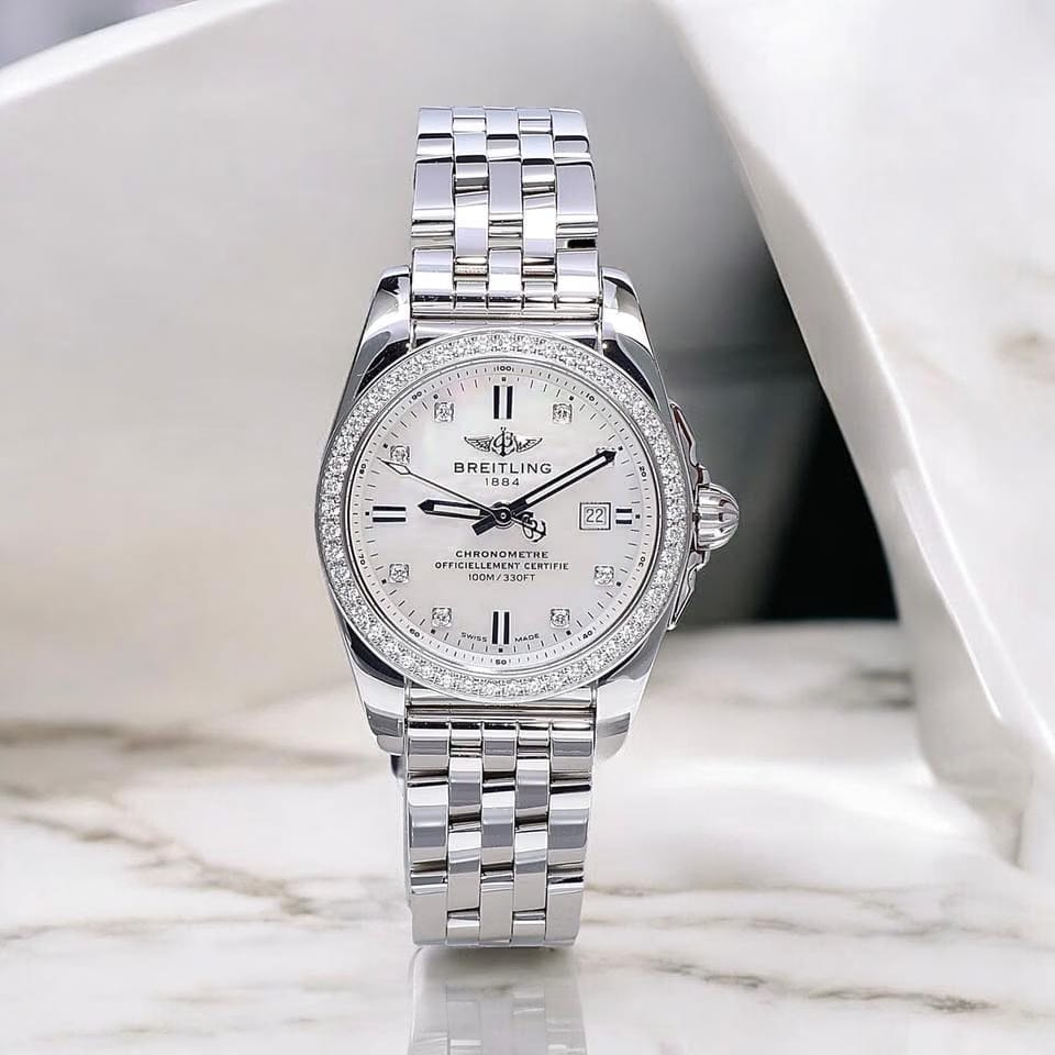 Breitling Galactic29 - Mother of Pearl with Factory Diamonds Full Set 2019