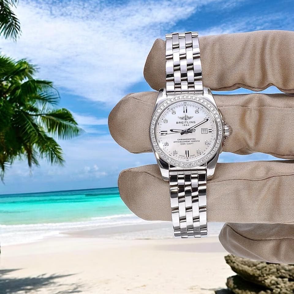 Breitling Galactic29 - Mother of Pearl with Factory Diamonds Full Set 2019