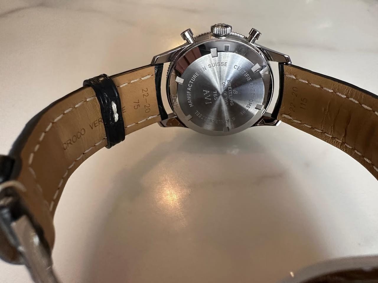 Breitling Aviator 8 Automatic 41 1953 Re-Edition Box & Papers + Alligator Leather Strap