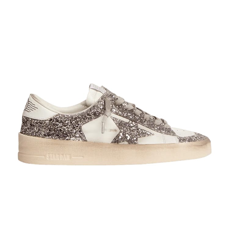 Golden Goose Wmns Stardan 'White Silver Glitter'