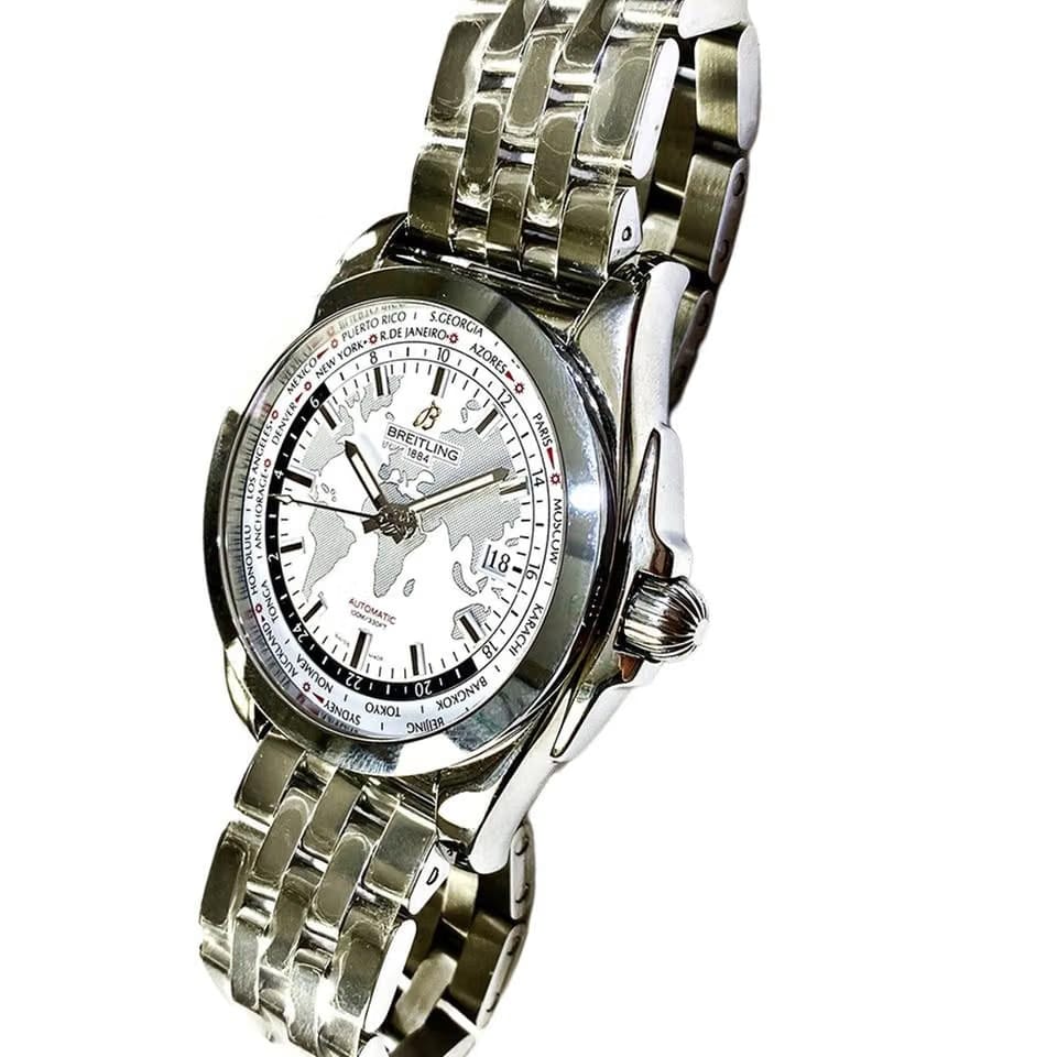 Breitling Galactic Unitime Stainless Steel White Dial WB3510 U0/A777/375 A