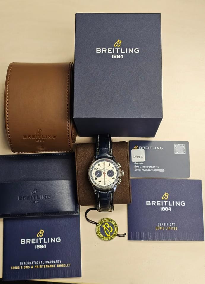 Breitling for Bentley Premier B01 Chronograph 42 Bentley Mulliner - Box & Papers 2025 Unworn - White Dial