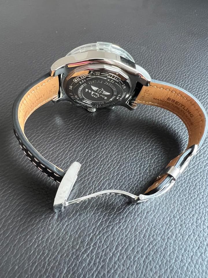 Breitling Super Avenger IINEW & LUXURY - Volcano Black ALLIGATOR strap & folding clasp