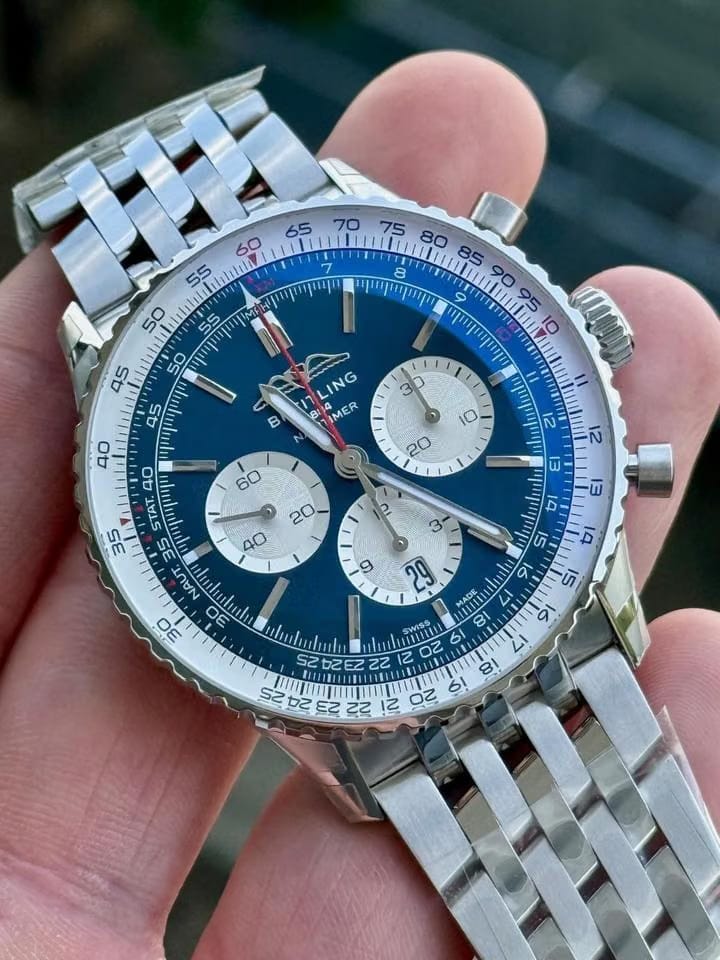 Breitling Navitimer 1 B01 Chronograph2025 Breitling Navitimer B01 Chronograph Ab0137 Blue 46mm W Box & Papers