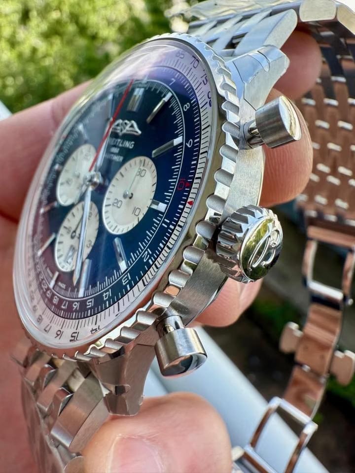 Breitling Navitimer 1 B01 Chronograph2025 Breitling Navitimer B01 Chronograph Ab0137 Blue 46mm W Box & Papers
