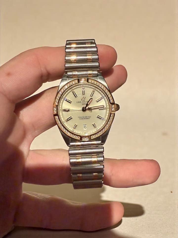 Breitling Chronomat32 - Rose Gold Steel - Silver with Factory Diamonds 99% UNWORN Box & Papers 2024