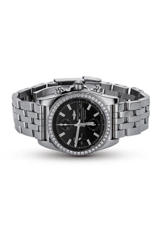 Breitling Chronomat 38 Diamonds 38mm Steel Case Black Dial Steel Bracelet A1331053/BD92 NEW - Warranty start: 2021