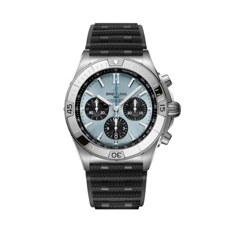 Breitling Chronomat 42 B01 42mm Blue Dial Rubber Band Watch PB0134101 C1 S2