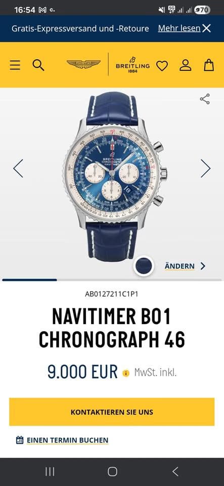 Breitling Navitimer01 B01 Chronograph 46 Neuzustand! 8 Jahre Garantie! In der Schweiz gekauft.