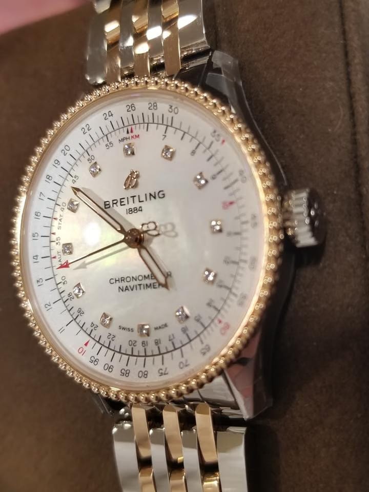 Breitling Navitimer Automatic 35 Steel and Gold Diamond Dial NEW UNWORN U17395211 A1 U1