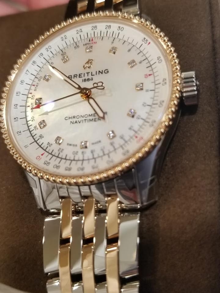 Breitling Navitimer Automatic 35 Steel and Gold Diamond Dial NEW UNWORN U17395211 A1 U1