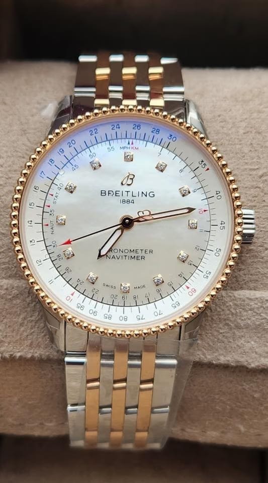 Breitling Navitimer Automatic 35 Steel and Gold Diamond Dial NEW UNWORN U17395211 A1 U1