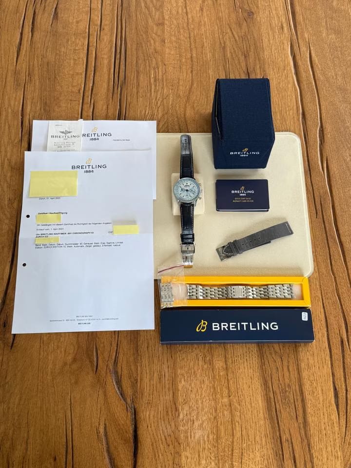 Breitling Navitimer Zürich Limited Edition Full-Set inkl. Rechnungen Zürich Limited Edition