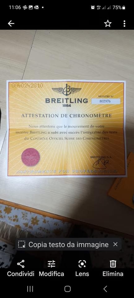 Breitling Chrono Cockpitacciaio con diamanti Ghiera con diamanti