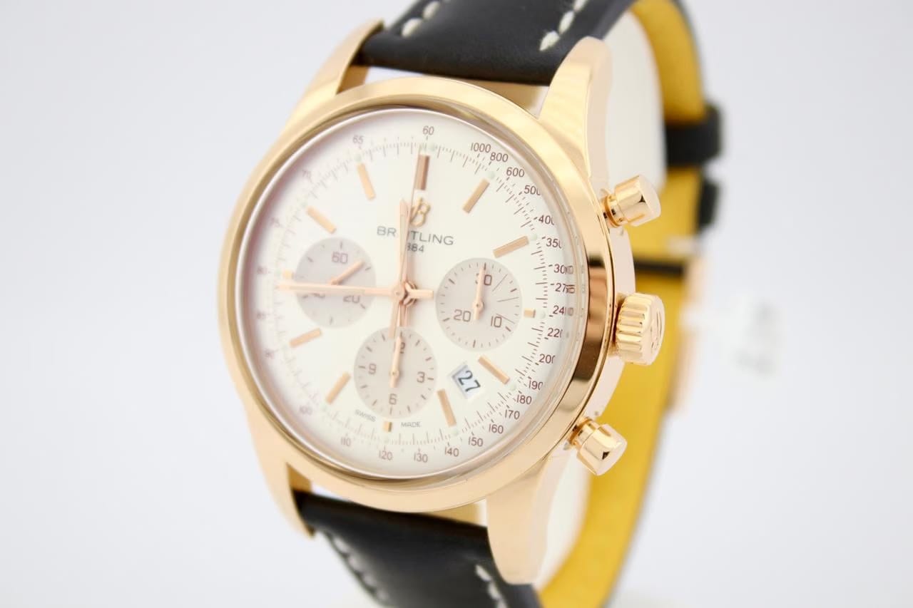 Breitling Transocean Chronograph43mm 18k Rose Gold Watch RB0152