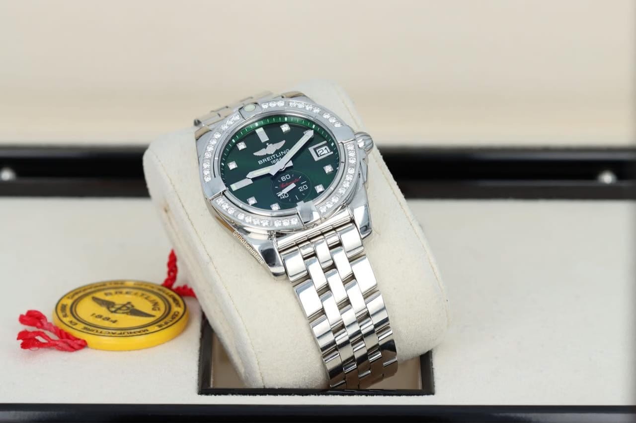 Breitling Galactic 36 Shamrock Olive Green 'P. Sheeran' Dublin Diamond Edition RARE Automatic A37330
