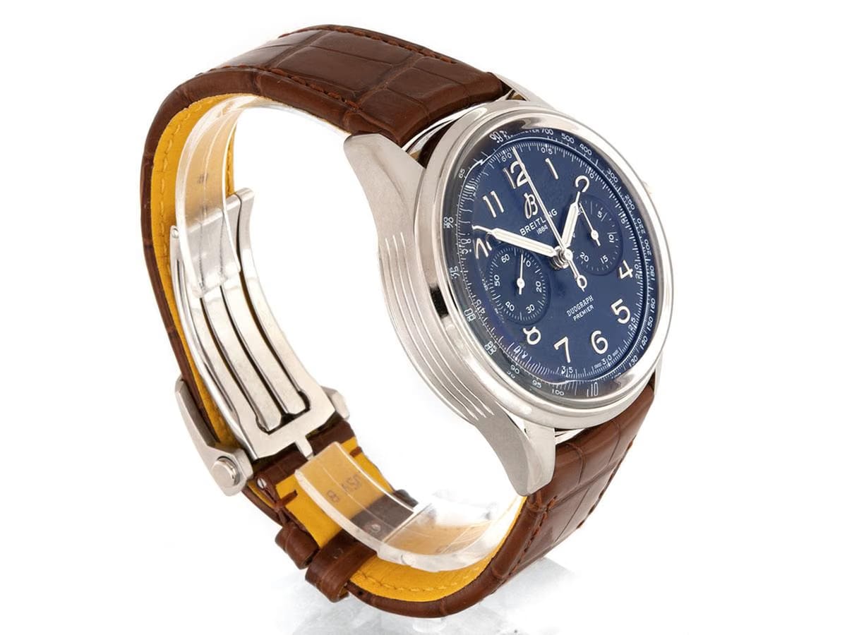 Breitling Duograph Premier B15 Duograph 42mm Steel on Strap Blau B+P 2022 NEW