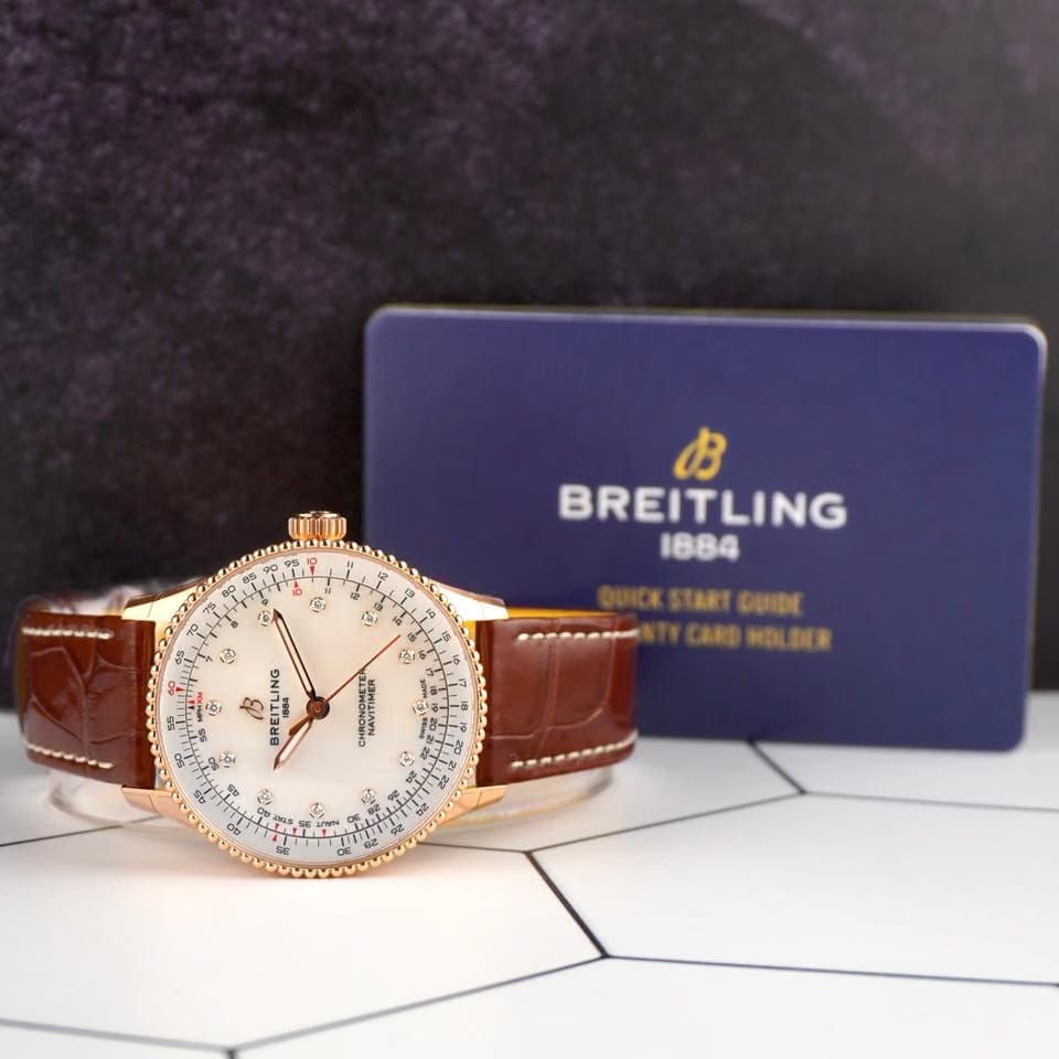 Breitling Navitimer36mm Navitimer Rose Gold Mother of Pearl Dial Watch R17327211 A1 P1