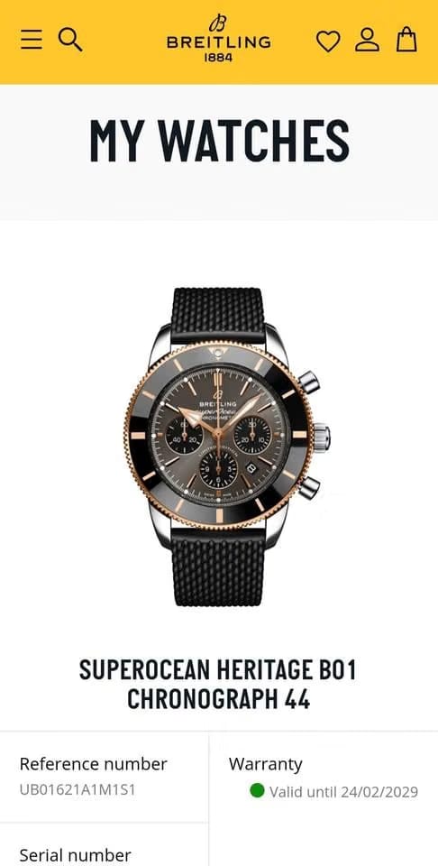 Breitling Superocean Heritage Chronograph Limited Edition Warranty till 2029