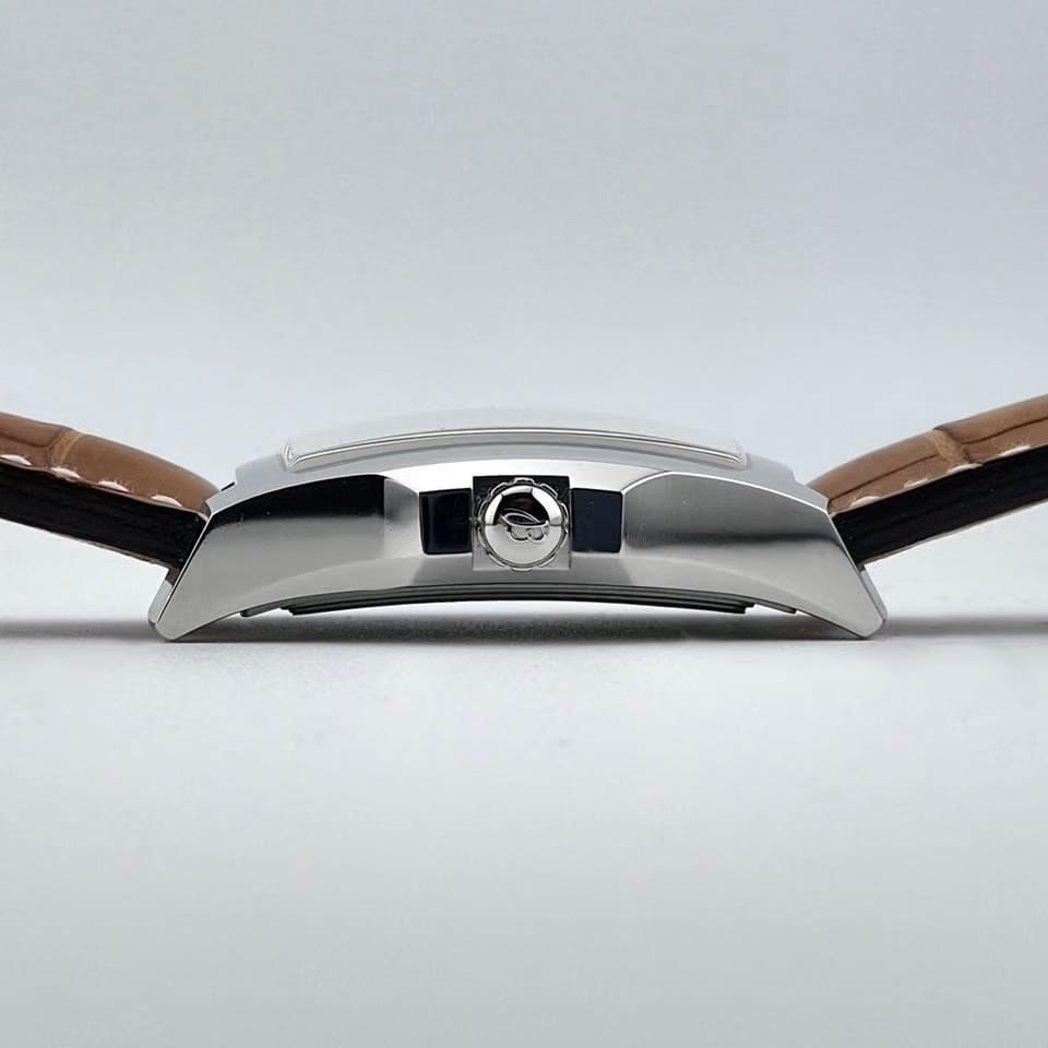 Breitling Bentley Flying Borologio uomo / quadrante argentato con madreperla / cassa acciaio / cinturino pelle marrone - REF. A2836212/B844/756 P