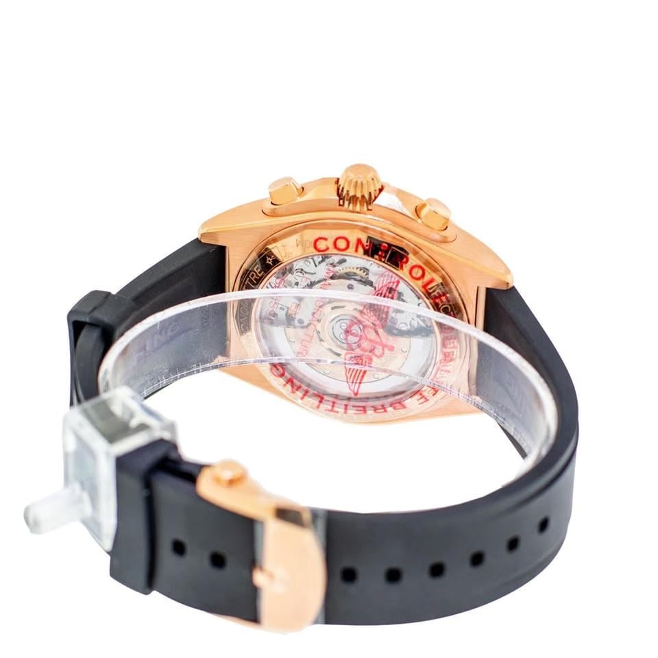 Breitling Chronomat 42 B01 Chronograph 42mm Rose Gold Anthracite Dial Black Rubber Strap