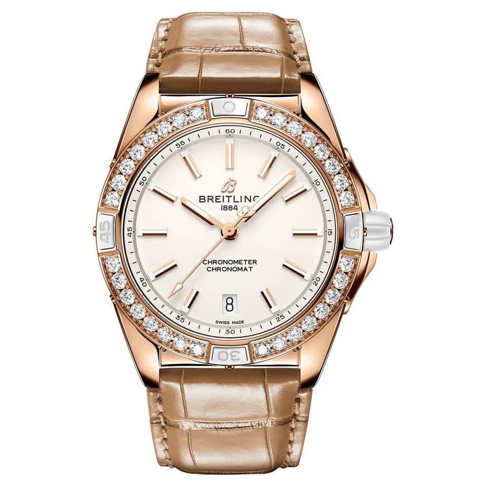 Breitling Chronomat Super Chronomat Automatic 38 White/Leather Ø38 mm