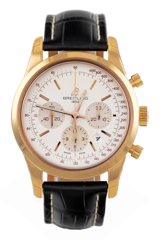 Breitling Transocean Chronograph18k Gold 43mm Ref. Rb0152 Full Set Unworn Stickered